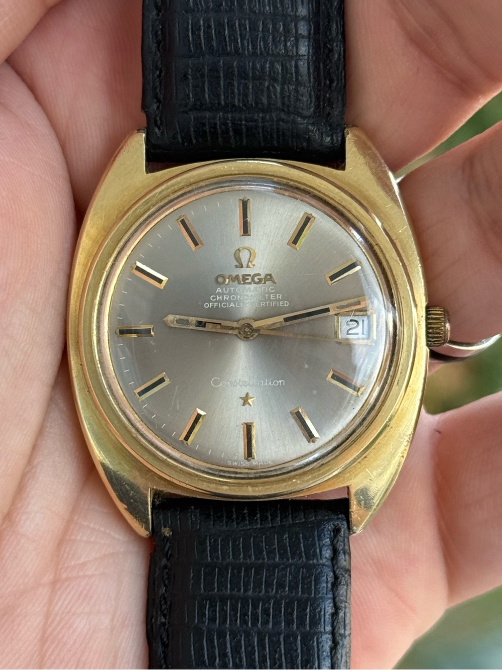Vintage Omega ConstellationAutomatic Chronometer Grey Dial Watch Ref : 168 017
